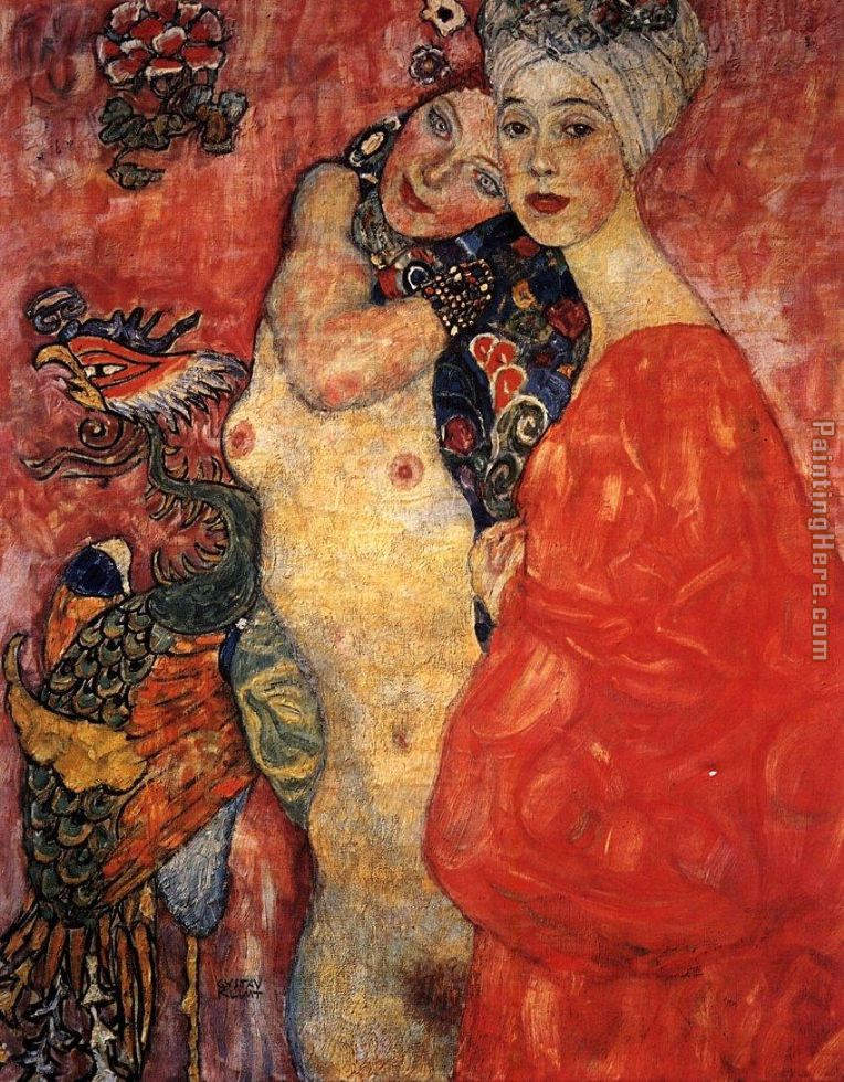 Women Friends painting - Gustav Klimt Women Friends art painting
